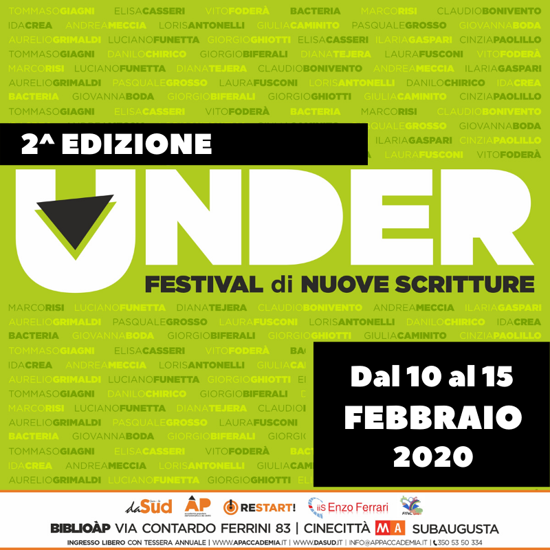 Under: dal 10 al 15 febbraio la seconda edizione del festival di nuove scritture